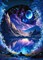 5D Diamond Painting Kits for Adults, Blue Moon Landscape Diamond Art Kits for Beginners, DIY Full Round Drill Dream Night Paint with Diamond Pictures Gem Art, Home Wall Decor 12 x 16 Inch